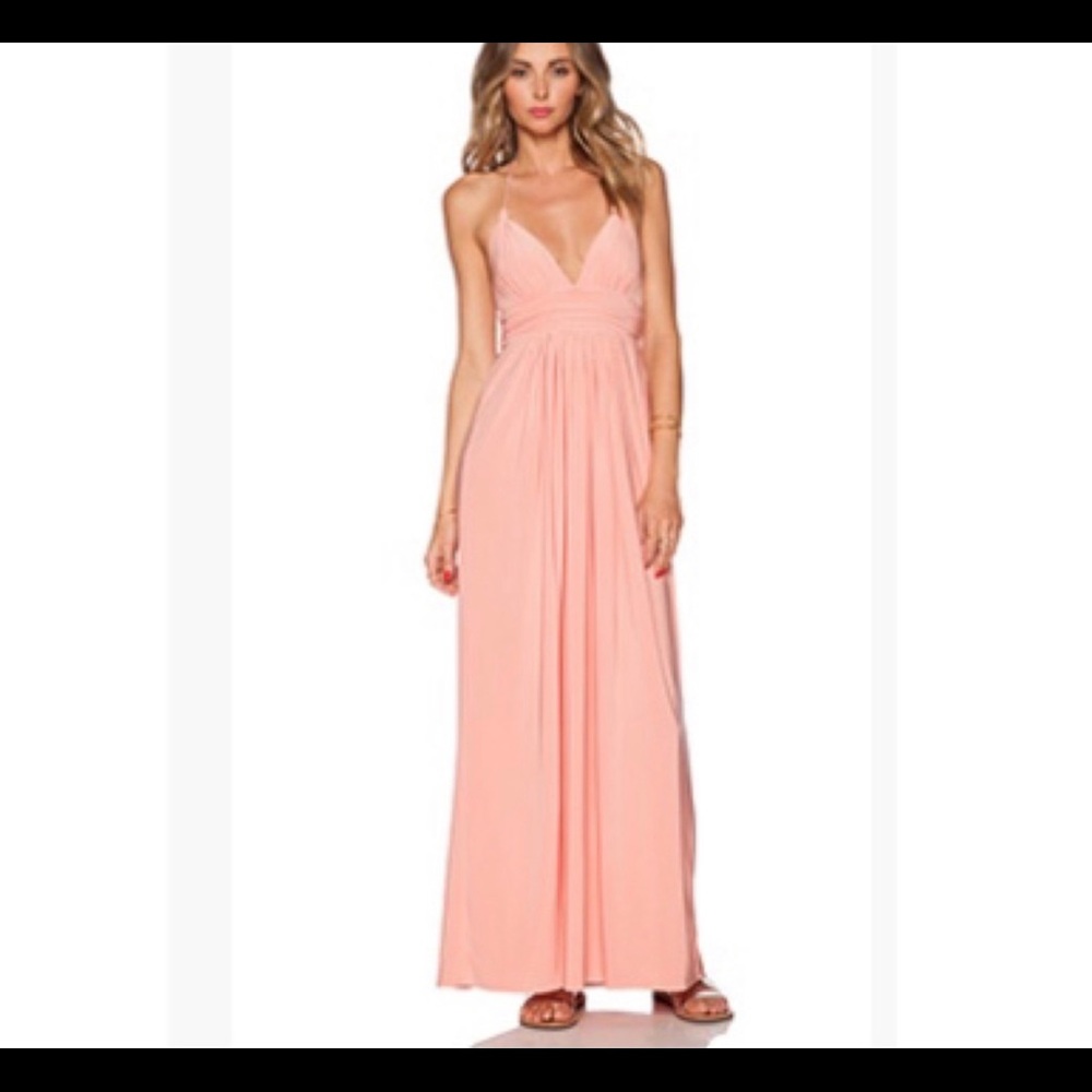 Revolve (T-Bags LA) X back, blush pink maxi dress
